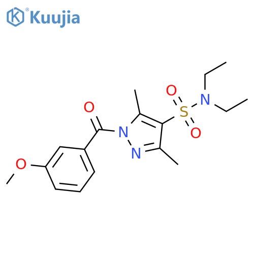 N,N-diethyl-1-(3-methoxybenzoyl)-3,5-dimethyl-1H-pyrazole-4-sulfonamide structure