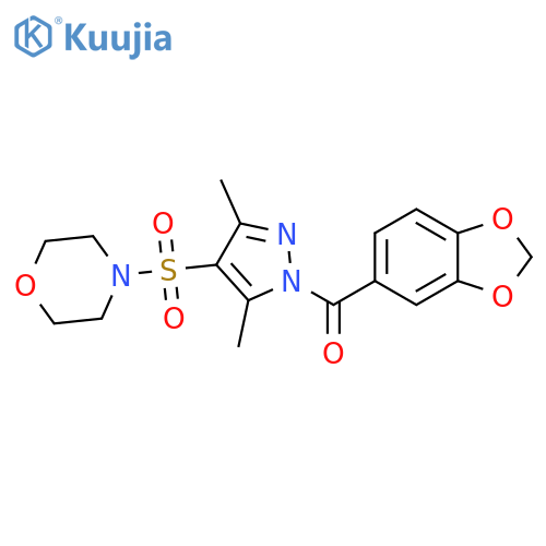4-{[1-(2H-1,3-benzodioxole-5-carbonyl)-3,5-dimethyl-1H-pyrazol-4-yl]sulfonyl}morpholine structure