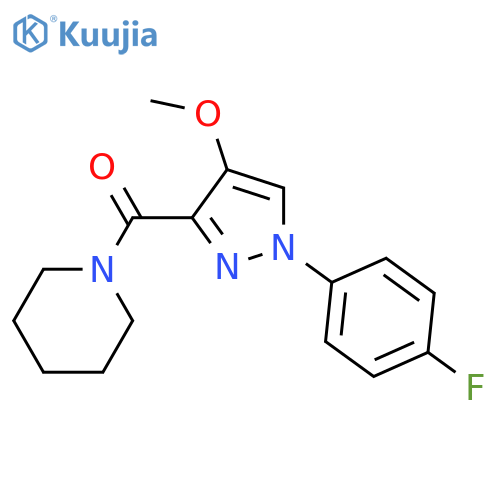 1-[1-(4-fluorophenyl)-4-methoxy-1H-pyrazole-3-carbonyl]piperidine structure