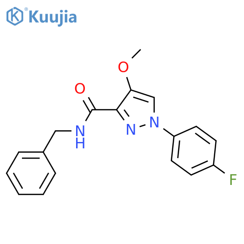 N-benzyl-1-(4-fluorophenyl)-4-methoxy-1H-pyrazole-3-carboxamide structure