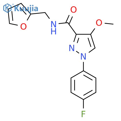 1-(4-fluorophenyl)-N-[(furan-2-yl)methyl]-4-methoxy-1H-pyrazole-3-carboxamide structure