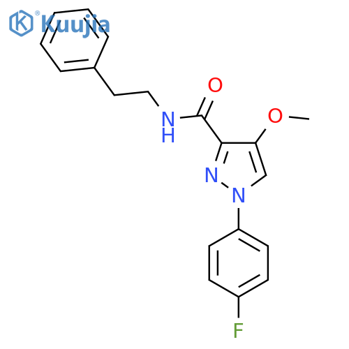1-(4-fluorophenyl)-4-methoxy-N-(2-phenylethyl)-1H-pyrazole-3-carboxamide structure