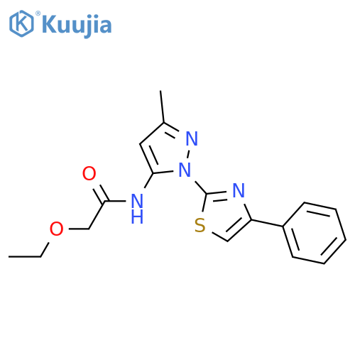 2-ethoxy-N-[3-methyl-1-(4-phenyl-1,3-thiazol-2-yl)-1H-pyrazol-5-yl]acetamide structure