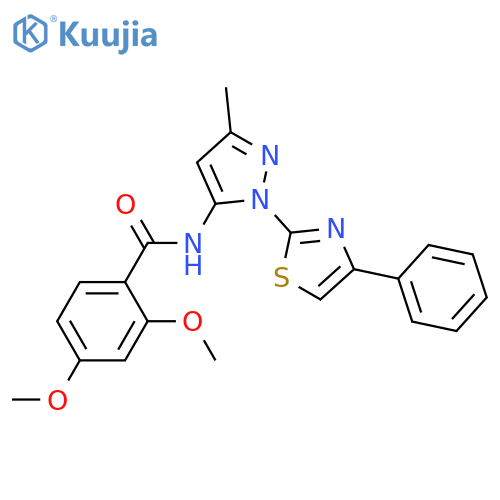2,4-dimethoxy-N-[3-methyl-1-(4-phenyl-1,3-thiazol-2-yl)-1H-pyrazol-5-yl]benzamide structure