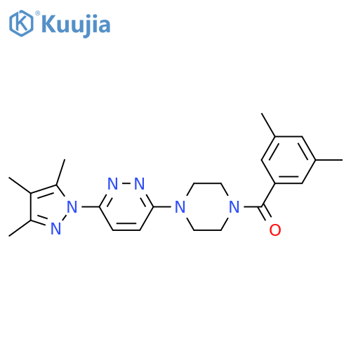 3-[4-(3,5-dimethylbenzoyl)piperazin-1-yl]-6-(3,4,5-trimethyl-1H-pyrazol-1-yl)pyridazine structure