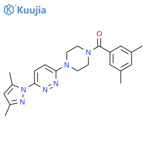 3-(3,5-dimethyl-1H-pyrazol-1-yl)-6-[4-(3,5-dimethylbenzoyl)piperazin-1-yl]pyridazine structure