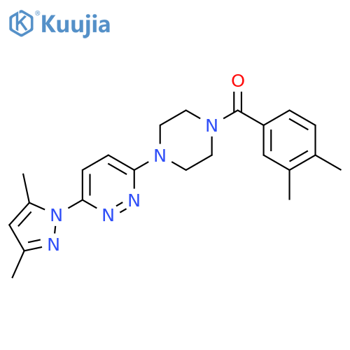 3-(3,5-dimethyl-1H-pyrazol-1-yl)-6-[4-(3,4-dimethylbenzoyl)piperazin-1-yl]pyridazine structure