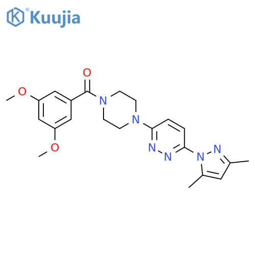 3-[4-(3,5-dimethoxybenzoyl)piperazin-1-yl]-6-(3,5-dimethyl-1H-pyrazol-1-yl)pyridazine structure