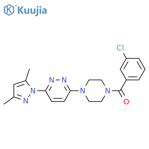 3-[4-(3-chlorobenzoyl)piperazin-1-yl]-6-(3,5-dimethyl-1H-pyrazol-1-yl)pyridazine structure