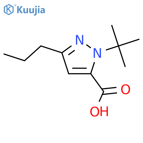 1-tert-butyl-3-propyl-1H-pyrazole-5-carboxylic acid structure