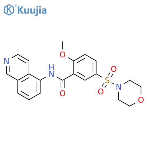 N-(isoquinolin-5-yl)-2-methoxy-5-(morpholine-4-sulfonyl)benzamide structure