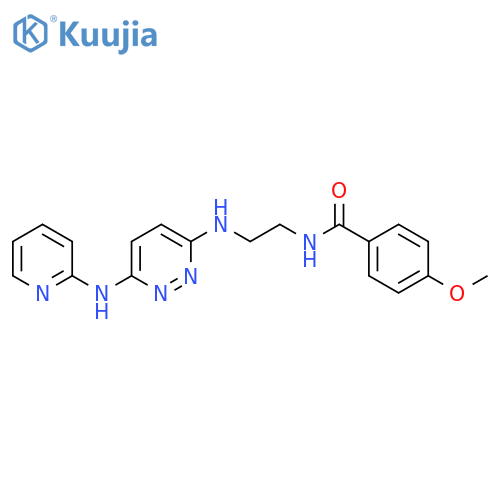4-methoxy-N-[2-({6-[(pyridin-2-yl)amino]pyridazin-3-yl}amino)ethyl]benzamide structure