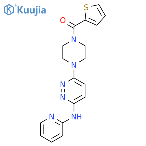 N-(pyridin-2-yl)-6-[4-(thiophene-2-carbonyl)piperazin-1-yl]pyridazin-3-amine structure