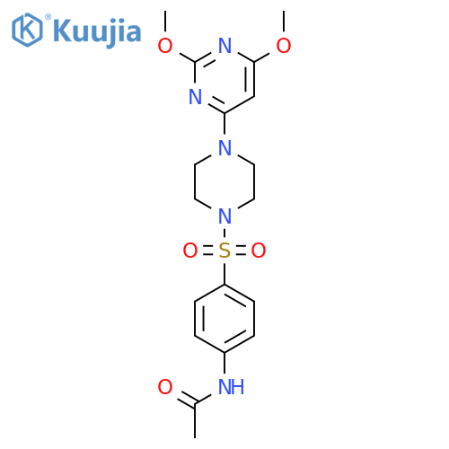 N-(4-{[4-(2,6-dimethoxypyrimidin-4-yl)piperazin-1-yl]sulfonyl}phenyl)acetamide structure