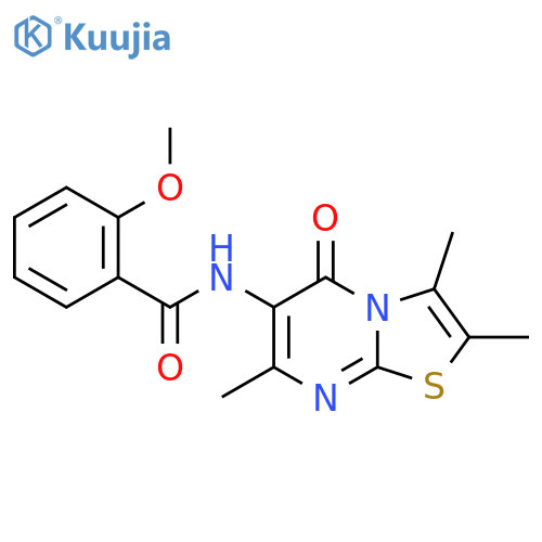 2-methoxy-N-{2,3,7-trimethyl-5-oxo-5H-[1,3]thiazolo[3,2-a]pyrimidin-6-yl}benzamide structure
