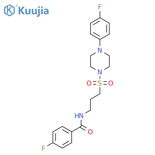4-fluoro-N-(3-{[4-(4-fluorophenyl)piperazin-1-yl]sulfonyl}propyl)benzamide structure