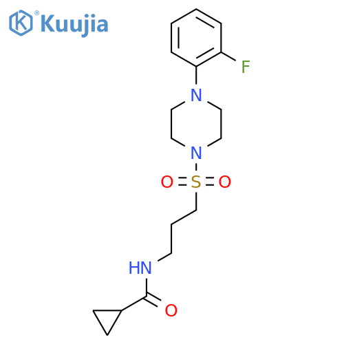N-(3-{[4-(2-fluorophenyl)piperazin-1-yl]sulfonyl}propyl)cyclopropanecarboxamide structure