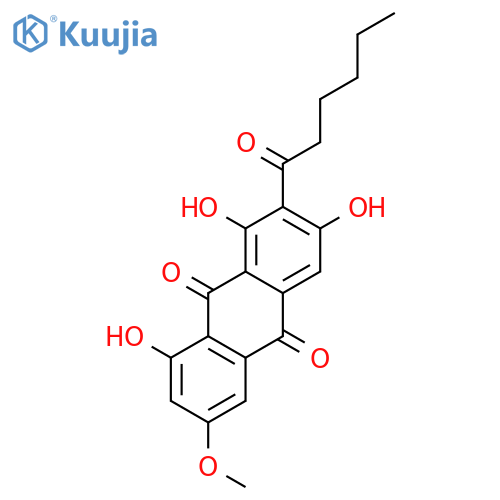 9,10-Anthracenedione,1,3,8-trihydroxy-6-methoxy-2-(1-oxohexyl)- structure