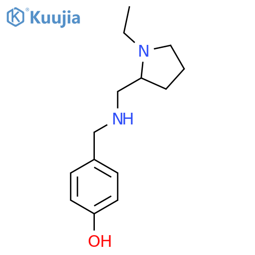 4-({(1-ethylpyrrolidin-2-yl)methylamino}methyl)phenol structure
