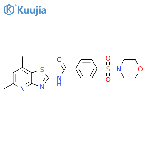 N-{5,7-dimethyl-[1,3]thiazolo[4,5-b]pyridin-2-yl}-4-(morpholine-4-sulfonyl)benzamide structure