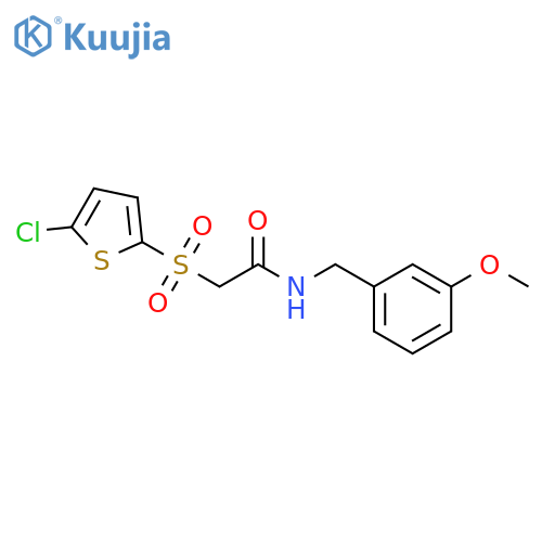 2-[(5-chlorothiophen-2-yl)sulfonyl]-N-[(3-methoxyphenyl)methyl]acetamide structure