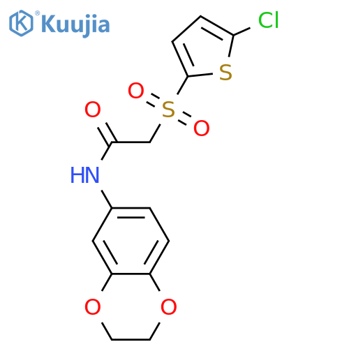 2-[(5-chlorothiophen-2-yl)sulfonyl]-N-(2,3-dihydro-1,4-benzodioxin-6-yl)acetamide structure