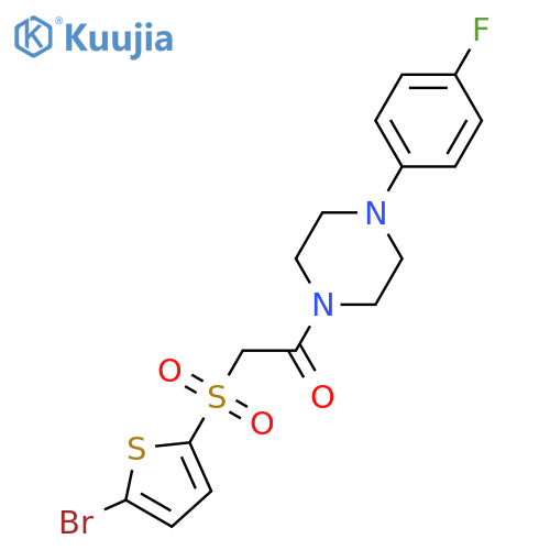 2-[(5-bromothiophen-2-yl)sulfonyl]-1-[4-(4-fluorophenyl)piperazin-1-yl]ethan-1-one structure