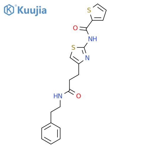 N-(4-{2-[(2-phenylethyl)carbamoyl]ethyl}-1,3-thiazol-2-yl)thiophene-2-carboxamide structure