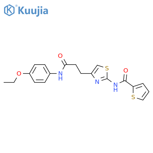 N-(4-{2-[(4-ethoxyphenyl)carbamoyl]ethyl}-1,3-thiazol-2-yl)thiophene-2-carboxamide structure