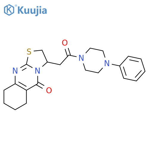 3-[2-oxo-2-(4-phenylpiperazin-1-yl)ethyl]-2H,3H,5H,6H,7H,8H,9H-[1,3]thiazolo[2,3-b]quinazolin-5-one structure