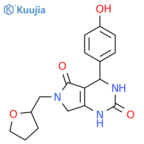 4-(4-hydroxyphenyl)-6-[(oxolan-2-yl)methyl]-1H,2H,3H,4H,5H,6H,7H-pyrrolo[3,4-d]pyrimidine-2,5-dione structure