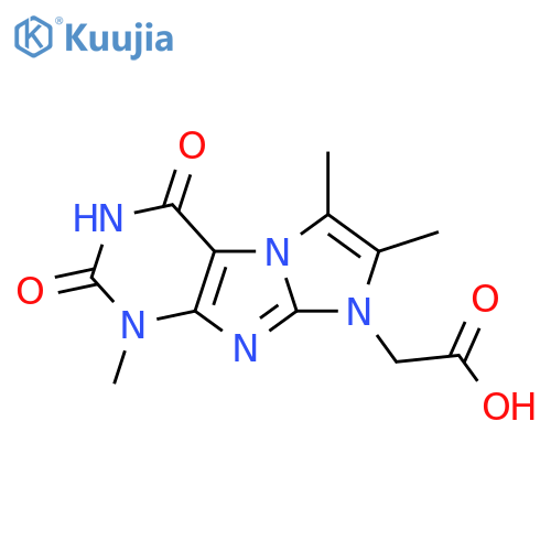 2-{1,6,7-trimethyl-2,4-dioxo-1H,2H,3H,4H,8H-imidazo[1,2-g]purin-8-yl}acetic acid structure