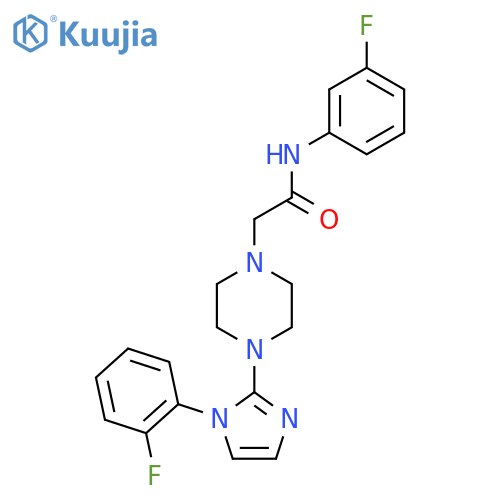 N-(3-fluorophenyl)-2-{4-[1-(2-fluorophenyl)-1H-imidazol-2-yl]piperazin-1-yl}acetamide structure