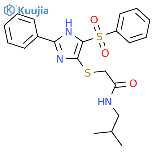 2-{[4-(benzenesulfonyl)-2-phenyl-1H-imidazol-5-yl]sulfanyl}-N-(2-methylpropyl)acetamide structure