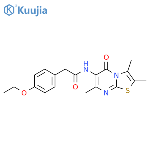 2-(4-ethoxyphenyl)-N-{2,3,7-trimethyl-5-oxo-5H-[1,3]thiazolo[3,2-a]pyrimidin-6-yl}acetamide structure