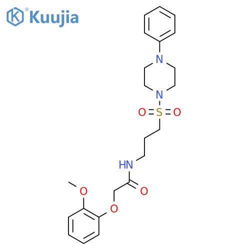 2-(2-methoxyphenoxy)-N-{3-[(4-phenylpiperazin-1-yl)sulfonyl]propyl}acetamide structure