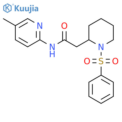 2-[1-(benzenesulfonyl)piperidin-2-yl]-N-(5-methylpyridin-2-yl)acetamide structure