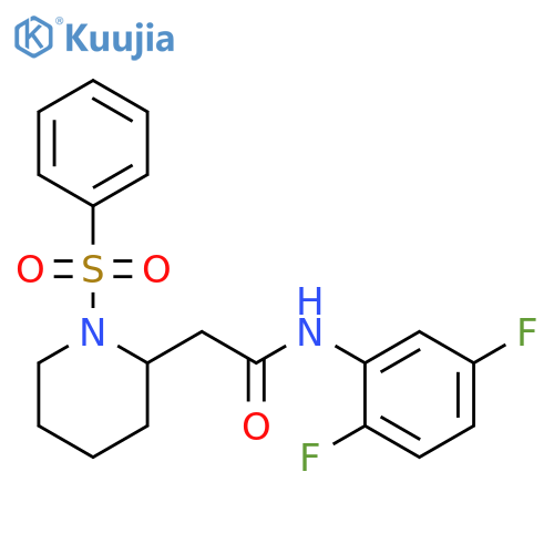 2-[1-(benzenesulfonyl)piperidin-2-yl]-N-(2,5-difluorophenyl)acetamide structure
