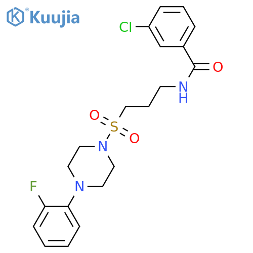 3-chloro-N-(3-{[4-(2-fluorophenyl)piperazin-1-yl]sulfonyl}propyl)benzamide structure