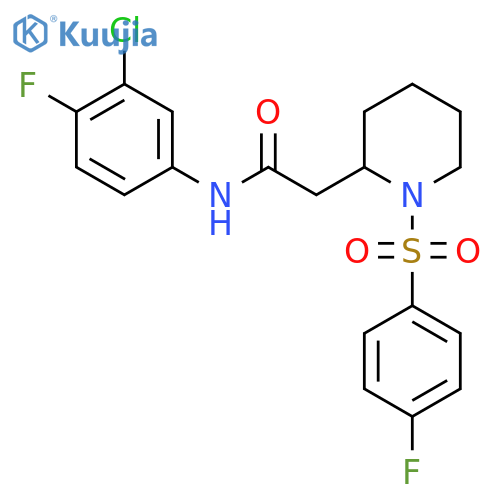 N-(3-chloro-4-fluorophenyl)-2-[1-(4-fluorobenzenesulfonyl)piperidin-2-yl]acetamide structure