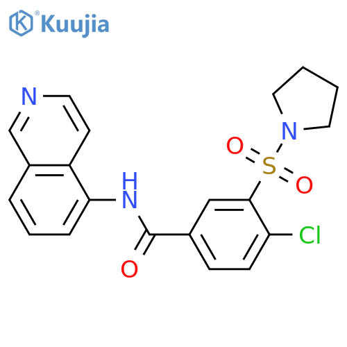4-chloro-N-(isoquinolin-5-yl)-3-(pyrrolidine-1-sulfonyl)benzamide structure
