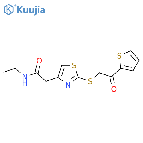 N-ethyl-2-(2-{[2-oxo-2-(thiophen-2-yl)ethyl]sulfanyl}-1,3-thiazol-4-yl)acetamide structure
