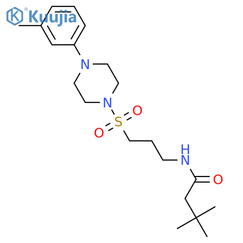 3,3-dimethyl-N-(3-{[4-(3-methylphenyl)piperazin-1-yl]sulfonyl}propyl)butanamide structure