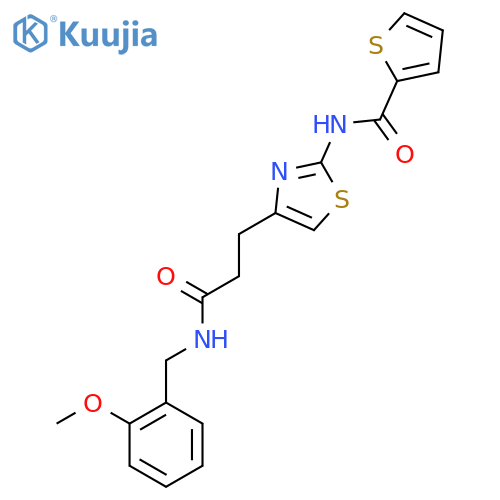 N-[4-(2-{[(2-methoxyphenyl)methyl]carbamoyl}ethyl)-1,3-thiazol-2-yl]thiophene-2-carboxamide structure