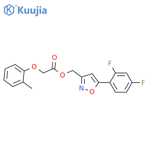[5-(2,4-difluorophenyl)-1,2-oxazol-3-yl]methyl 2-(2-methylphenoxy)acetate structure