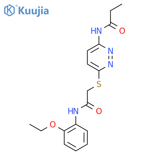 N-[6-({[(2-ethoxyphenyl)carbamoyl]methyl}sulfanyl)pyridazin-3-yl]propanamide structure