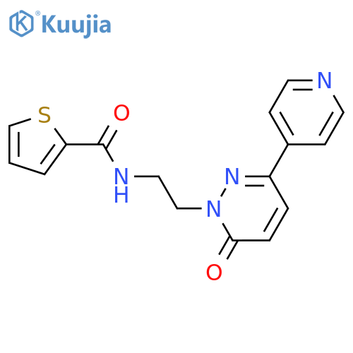 N-{2-[6-oxo-3-(pyridin-4-yl)-1,6-dihydropyridazin-1-yl]ethyl}thiophene-2-carboxamide structure