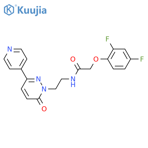 2-(2,4-difluorophenoxy)-N-{2-[6-oxo-3-(pyridin-4-yl)-1,6-dihydropyridazin-1-yl]ethyl}acetamide structure