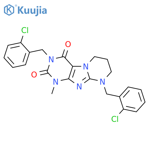 3,9-bis[(2-chlorophenyl)methyl]-1-methyl-1H,2H,3H,4H,6H,7H,8H,9H-pyrimido[1,2-g]purine-2,4-dione structure