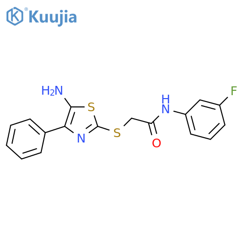 2-[(5-amino-4-phenyl-1,3-thiazol-2-yl)sulfanyl]-N-(3-fluorophenyl)acetamide structure